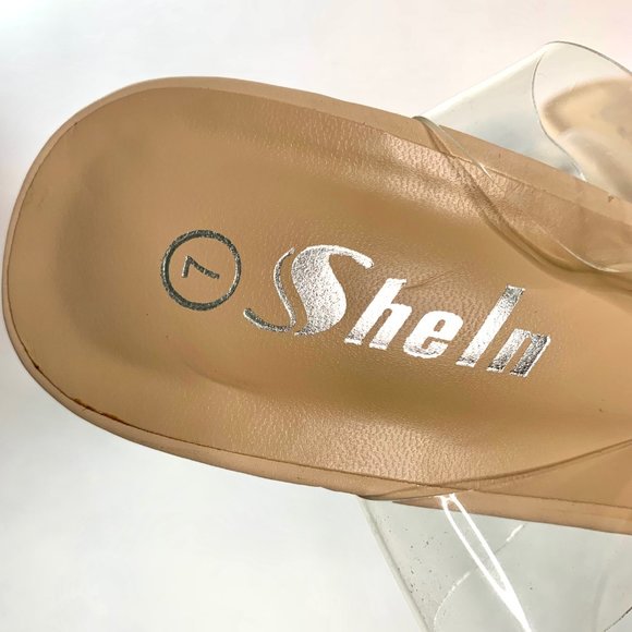 Sheln Clear Chunky Heeled Buckle Strapped Sandals - Picture 11 of 11